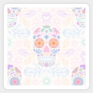 Pastel Sugar Skulls to Celebrate Day of the Dead Sticker